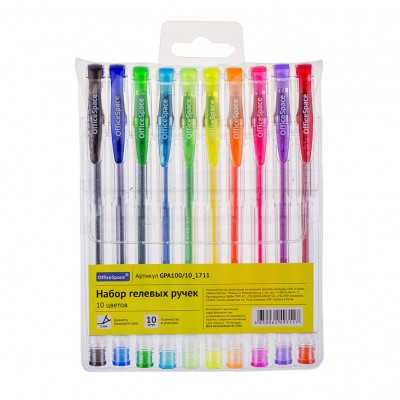 Набор 10 цветов Office Space гелевые ручки, 1.0 мм
